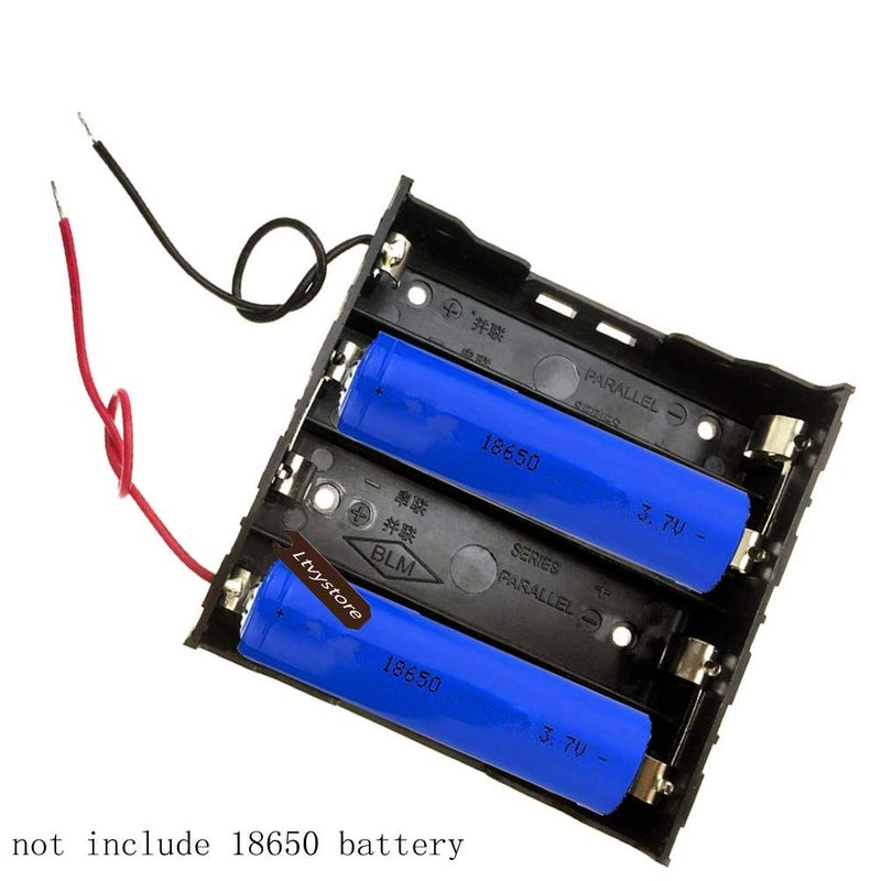 Ltvystore 18650 Battery Case Holder, 3 Pcs 4 Slots x 3.7V 14.8Volt DIY Battery Storage Box, in Series Black Plastic Batteries Case for 4 x 18650 Ltvystore - Image 3